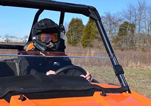 SuperATV Half Windshield لعام 2014-2018 Polaris RZR XP 1000/ XP 4 1000 | شاق غير خدش مقاوم | 1/4 "سميك داكن البولي القياسي البولي أقوى 250x من الزجاج | صنع في الولايات المتحدة الأمريكية in Saudi Arabia
