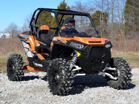 SuperATV Half Windshield لعام 2014-2018 Polaris RZR XP 1000/ XP 4 1000 | شاق غير خدش مقاوم | 1/4 "سميك داكن البولي القياسي البولي أقوى 250x من الزجاج | صنع في الولايات المتحدة الأمريكية in Saudi Arabia