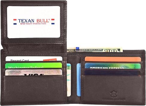 مميزة من الجلد bifold ائتمان crad-id billfold forest green mens wallet in Kuwait