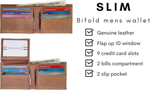 مميزة من الجلد bifold ائتمان crad-id billfold forest green mens wallet in Kuwait