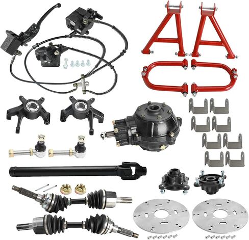 4WD Rear CV Axle Transmission Assembly Go Kart Suspension Shock Swing Arm Differential Gearbox Case Four Wheel Drive Complete Kit for ATV UTV Quad Buggy 4 Wheeler Dune (425mm Drive Shaft) in Saudi Arabia