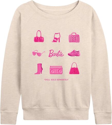 Barbie - Iconic Purse, Shoes, Sunglasses, & Boombox - Doll Sold Separately - Women's Lightweight French Terry Pullover in Saudi Arabia