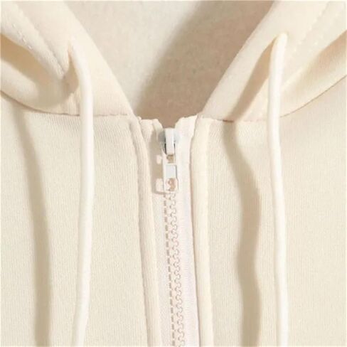 Women Fleece Lined Zip Hoodie Long Sleeve Windproof Thermal Lined High Collar Coverage in Saudi Arabia