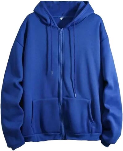 Women Fleece Lined Zip Hoodie Long Sleeve Windproof Thermal Lined High Collar Coverage in Saudi Arabia