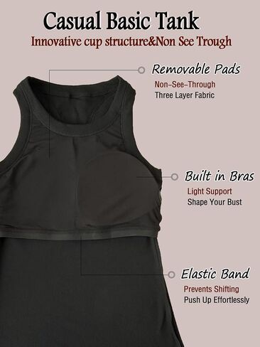 Danysu Ribbed Cotton Tank Tops for Women with Built in Bra High Neck Racerback Sleeveless Basic Fitted Long Camisoles in Saudi Arabia