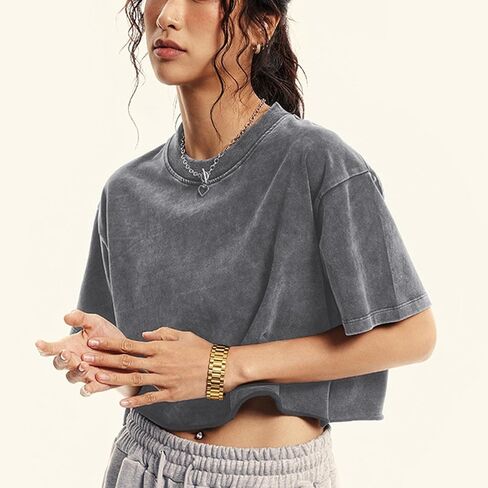 نساء كبير الحجم قديم القمصان tes غير الرسمية المحملات قصيرة الأكمام القطن قمم غسل القمصان الصيفية القمصان الجرونج الصيفية in Kuwait