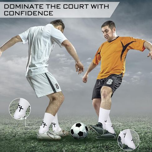 2 Pairs Christian Anti Slip Socks Cross Soccer Socks for Men Women Non Slip Sports Socks for Football Basketball Hockey in Kuwait