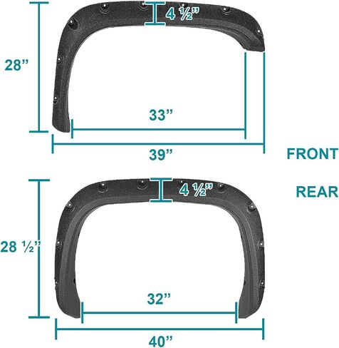 توليف المواصفات D 4pc الأمامية + النمط الخشبي الخلفي ، Fender Fender Tlares متوافق مع 1994-2001 Dodge RAM 1500 2500 3500 in Saudi Arabia