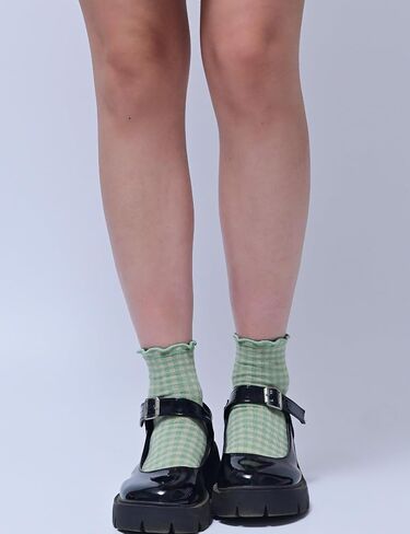 Womens Ruffle Coled Socks Cute Cotton Crew Sock ، هدية للنساء والفتيات (حجم 5-9) in Kuwait