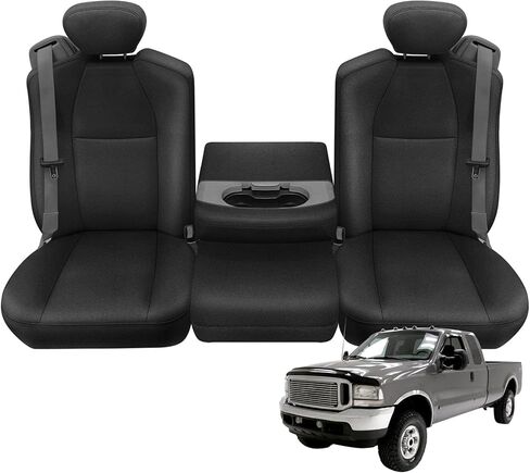 غطاء مقعد الشاحنة الأمامي متوافق مع 2001-2007 Ford XCAB F250-F550 40/20/40 مقعد مقعد مع وحدة التحكم في مركزية قابلة للتعديل in Kuwait