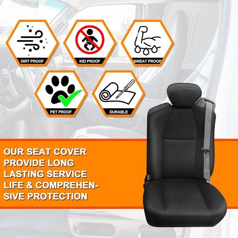 غطاء مقعد الشاحنة الأمامي متوافق مع 2001-2007 Ford XCAB F250-F550 40/20/40 مقعد مقعد مع وحدة التحكم في مركزية قابلة للتعديل in Kuwait