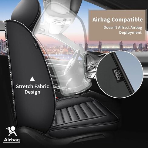 Seat Covers Fit for Subaru Crosstrek: Custom Fit for 2013 2014 2015 2016 2017 2018 2019 2020 2021 2022 2023 2024 2025 - Waterproof Faux Leather Seat Covers Full Set - Easy to Clean in Saudi Arabia