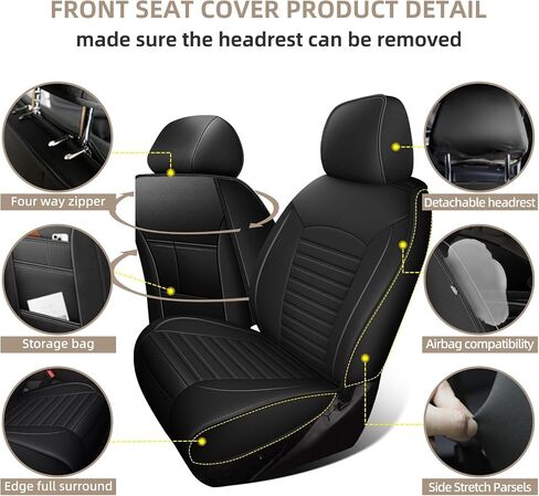 Seat Covers Fit for Subaru Crosstrek: Custom Fit for 2013 2014 2015 2016 2017 2018 2019 2020 2021 2022 2023 2024 2025 - Waterproof Faux Leather Seat Covers Full Set - Easy to Clean in Saudi Arabia