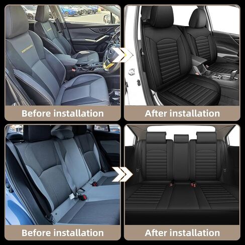 Seat Covers Fit for Subaru Crosstrek: Custom Fit for 2013 2014 2015 2016 2017 2018 2019 2020 2021 2022 2023 2024 2025 - Waterproof Faux Leather Seat Covers Full Set - Easy to Clean in Saudi Arabia