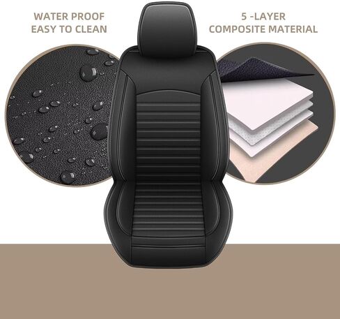 Seat Covers Fit for Subaru Crosstrek: Custom Fit for 2013 2014 2015 2016 2017 2018 2019 2020 2021 2022 2023 2024 2025 - Waterproof Faux Leather Seat Covers Full Set - Easy to Clean in Saudi Arabia