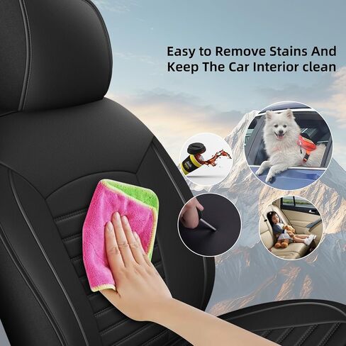Seat Covers Fit for Subaru Crosstrek: Custom Fit for 2013 2014 2015 2016 2017 2018 2019 2020 2021 2022 2023 2024 2025 - Waterproof Faux Leather Seat Covers Full Set - Easy to Clean in Saudi Arabia
