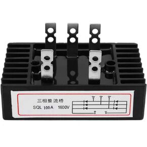 3 Phase Diode Bridge Rectifier, SQL100A AC to DC High Power Rectifier Diode Module 5 Terminal with Heatsink & 2 Fixing Holes