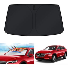KUST Windshield Sun Shade for Mazda CX-9 2016-2024 CX9 Accessories Sunshade Window Sun Visor Protector Foldable Blocks UV Rays Keep Your Car Cool
