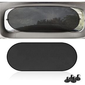 Rear Window Sunshade, Car Rear Window Sunshade with Suction Cup, Sun UV Rays Protection for Car Back Window, Sunlight Shield Blocker Mesh Cover for Rear Facing Car Seats, Fits All Cars