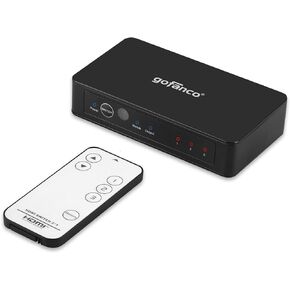 gofanco 4K 3x1 HDMI 2.0 Switch with Voice Control – 4K @60Hz 4:4:4, Supports Dolby Vision, HDR10, HDMI 2.0, HDCP 2.2/1.4, 18Gbps, CEC, 7.1ch Audio, Voice & App Control, 3 Port (Switch3P-HD20)