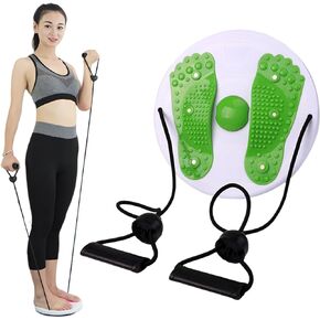 Ab Twister Board for Exercise with Pull Rope 12 in Waist Twisting disc Waist Trimmer Balance Rotating Twisting Boards with Massage Foot Sole for Slimming Waist arms HIPS and Thighs