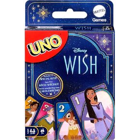 Mattel Games UNO Disney Wish Card Game for Kids, Family Night & Adults with Characters from The Movie & Special Rule, 2 to 10 Players