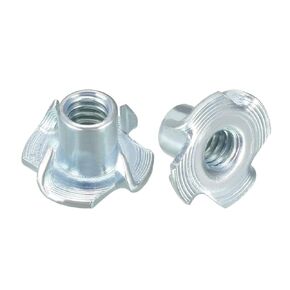 uxcell 1/4"-20 4 Pronged Tee Nut T-Nut for Table Legs Rock Climbing Wall Woodwork Holds Wood Cabinetry 20Pcs