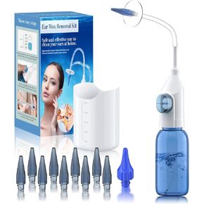 Ear Wax Removal, Ear Wax Removal Tool, Ear Cleaning Kit, Manual Ear Irrigation Flushing System, Safe and Effective to Clean Ear Built Up Wax