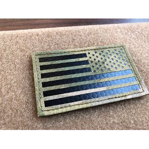 2x3.5" MC Infrared IR US USA American Flag Patch Tactical Vest Patch Hook and Loop Fasteners Backing (Reversed)