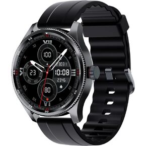 Smart Watch Men Women with Metal Bezel, Answer Make Call/Heart Rate/Step Counter/Sleep Tracker/100 Sports for Run/Smart Voice, IP68 Waterproof Swim, Fitness Sport Watch Compatible Android iOS