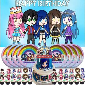 مجموعة أدوات تزيين حفلات أعياد الميلاد من Funneh Krew لافتة للأطفال لتزيين الكيك in Kuwait