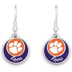 55427 Clemson Double Disk Earrings