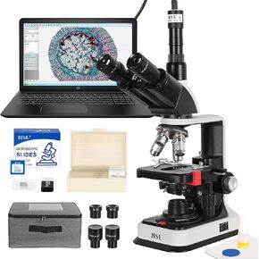40X-2500X Trinocular Compound Microscope Profesional,3MP Camera Electron microscopes for Adults,Biological lab microscopio 1000x Mechanical Stage Digital abbe Condenser