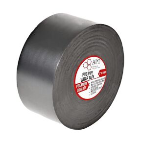 APT, 10 Mil (2" x 100 ft,) Weatherproof Black PVC Pipe Wrap Tape for Corrosion Protection, Drain Pipe Wrap Tape, Pipe Wrap Insulation Tape for Outdoor, Underground Pipe (1 Roll)