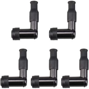 LB05EP LB10E LB01EP Resistor Spark Plug Cap fits Small Engine,90 degree elbow 5K ohm resistance nut terminal with special waterproof cover. (5 PCS)