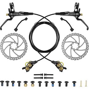 4-Piston Hydraulic Disc Brake Set for Mountain Bike, Bike Disc Brake Kit with 180mm Floating Disc Rotors, Left Front 1000mm Right Rear 1800mm MTB Hydraulic Disc Brake Kit with 610Nm Max Braking Force in Kuwait