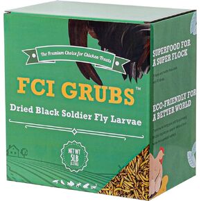 High Calcium, Non-GMO, 5LB Dried Black Soldier Fly Larvae for Chickens, 60-100X More Calcium Than Mealworms for Laying Hen, Ducks, Wild Birds,Turtles