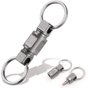 Titanium Quick Release Keychain, Unique Detachable Quick Release Double-End Swivel Key Chain Ring, EDC Car Key Clip Holder USB Keycard Accessory for Men & Women