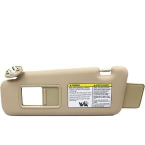 Nakuuly Left Driver Side Sun Visor Beige with Vanity Light Compatible with Toyota Highlander 2008 2009 2010 2011 2012 2013 Replaces # 74320-48500-B0