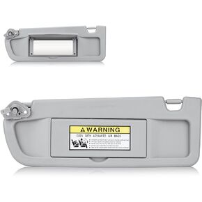 Gray Left Driver & Right Passenger Side Sun Visor Without Light for 2006 2007 2008 2009 2010 2011 Honda Civic EX LX Sedan SI Coupe,Replacement 83280-SNA-A01ZC, 83230-SNA-A01ZC, 1 Pair