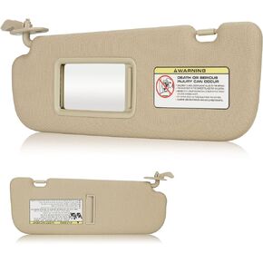 Youxmoto for Hyundai Elantra Beige Left Driver and Right Passenger Side Sun Visor, Replacement for Hyundai Elantra 2011 2012 2013 2014 2015 Replaces# 852103X000TX, 852203X000TX
