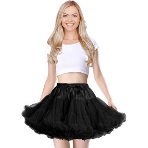 Petticoat Skirt for Women Under Dress Elastic Waist Chiffon Petticoat Puffy Tutu Tulle Skirt