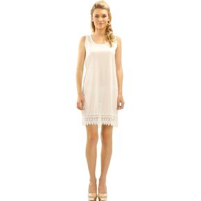 Womens Soild Knit Lace Tank Full Slip Dress Extender