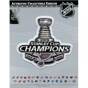 National Emblem 2019 NHL Stanley Cup Final Champions Patch St Louis Blues Commemorative Jersey in Saudi Arabia