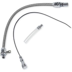 A-Team Performance - Flexible Billet Aluminum Transmission Dipstick - Engine Oil Dip Stick - Compatible with Chevy Chevrolet GM 4L60E - Firewall Mount (Includes Filler Tube 29-3/8 Inch)