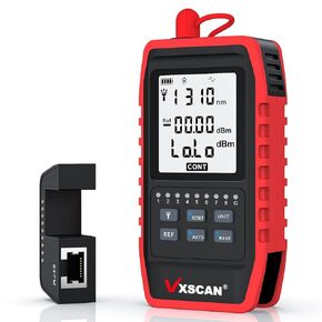 Fiber Optic Tester, Optical Power Meter, FC/SC/ST Universal Interface Fiber Tester & RJ45 Network Test & LED Lighting, Mini Fiber Optic Cable Tester Portable USB Charge Fiber Light Meter