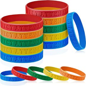 Sureio Perfect Attendance Silicone Bracelets Colored Rubber Bracelets Silicone Wristbands Bulk Rubber Wrist Bands for Student Employee Awards Teacher Kid Company School Classroom Office Gift (300)