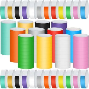 5040 Counts Paper Wristbands Neon Wrist Bands Bulk Waterproof Hand Bands Events Lightweight Concert Wristbands Neon Colored Adhesive Wristbands Colorful Wrist Party Bands Armbands for Party Adult Kids