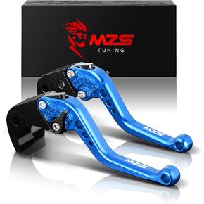 MZS Blue Motorcycle Brake Clutch Levers Adjustable Short CNC Compatible with YZF R1 2004-2008 | YZF R6 2005-2016