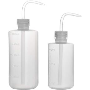stonylab Chemical Wash Bottle, 2-Pack Plastic Safety Lab Squeeze Wash Bottle, LDPE with Narrow Mouth, 250 ml (8 oz) and 500 ml (16 oz)